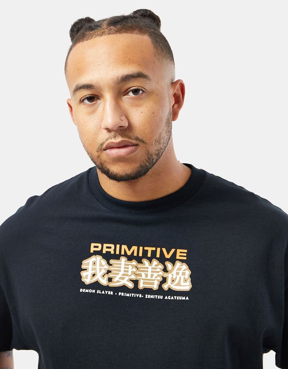 Primitive x Demon Slayer Zenitsu Agatsuma T-Shirt - Black