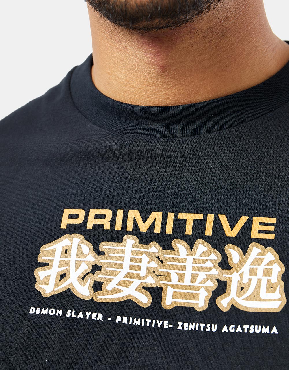 Primitive x Demon Slayer Zenitsu Agatsuma T-Shirt - Black