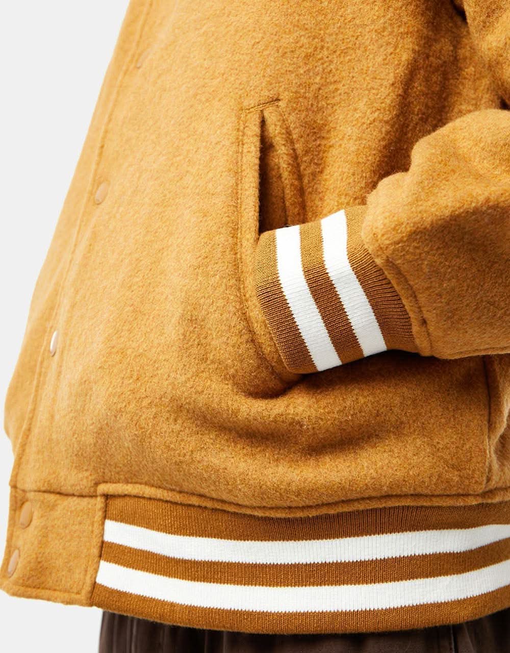 Obey Time Varsity Jacket Brown Sugar