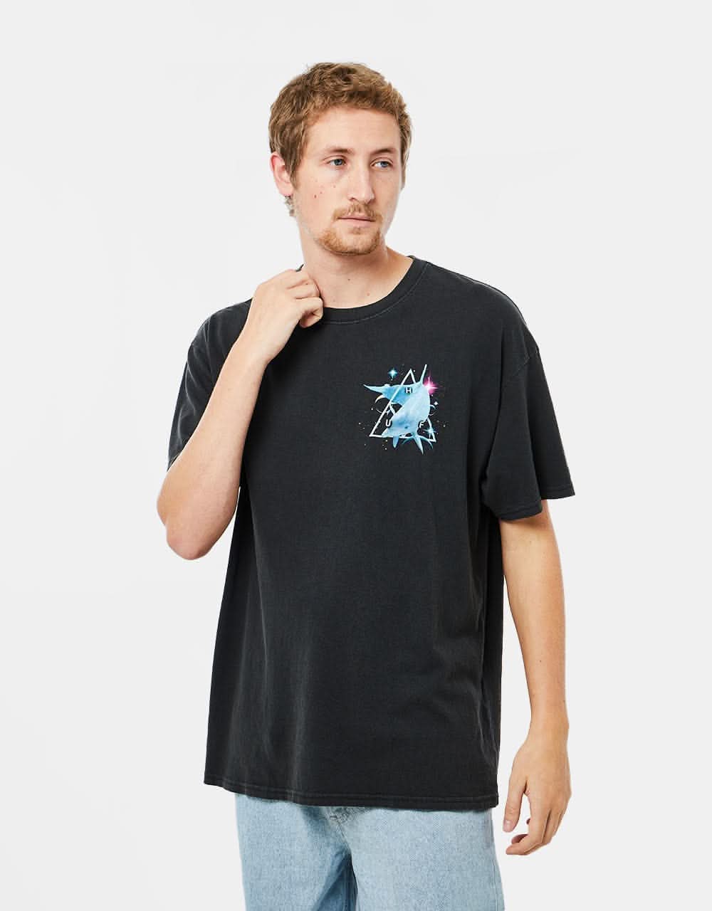 HUF Space Dolphins Washed T-Shirt - Black