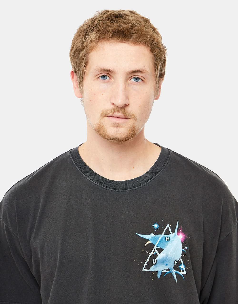 HUF Space Dolphins Washed T-Shirt - Black
