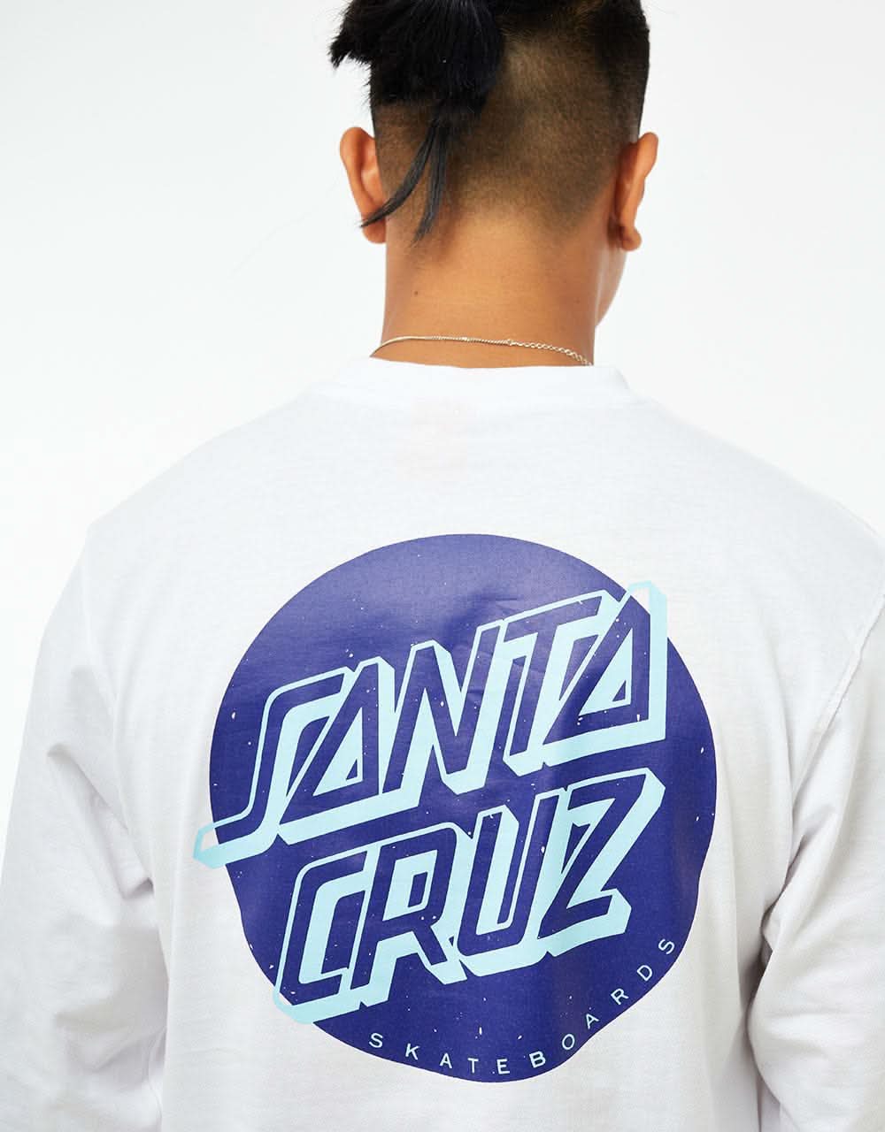 Santa Cruz Shadowless Dot L/S T-Shirt - White