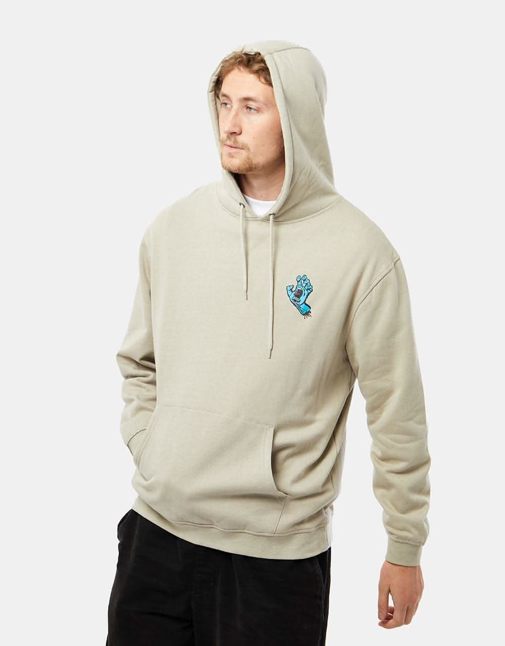 Santa Cruz Screaming Hand Chest Pullover Hoodie - Nickel