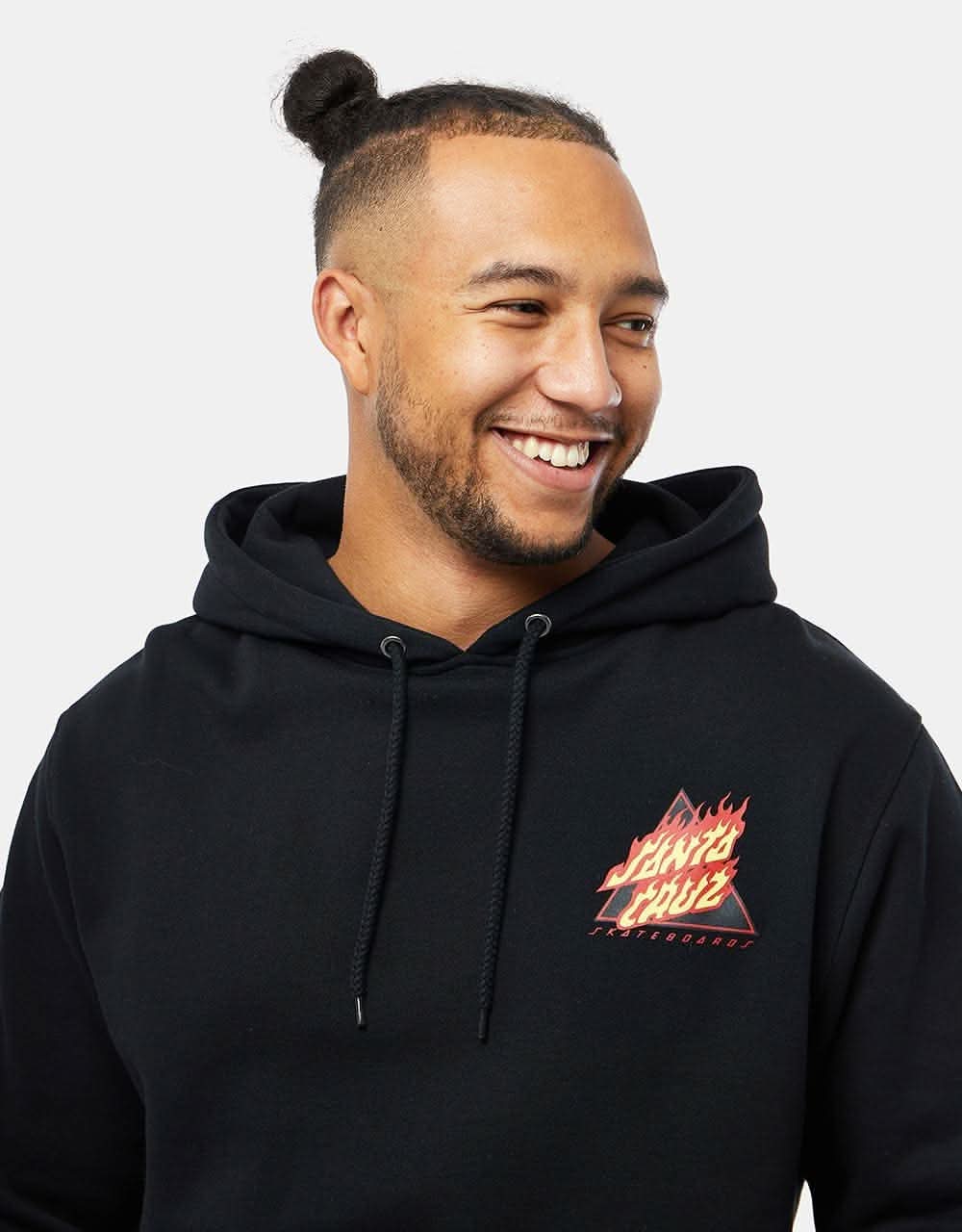 Santa Cruz Flamed Not A Dot Pullover Hoodie - Black