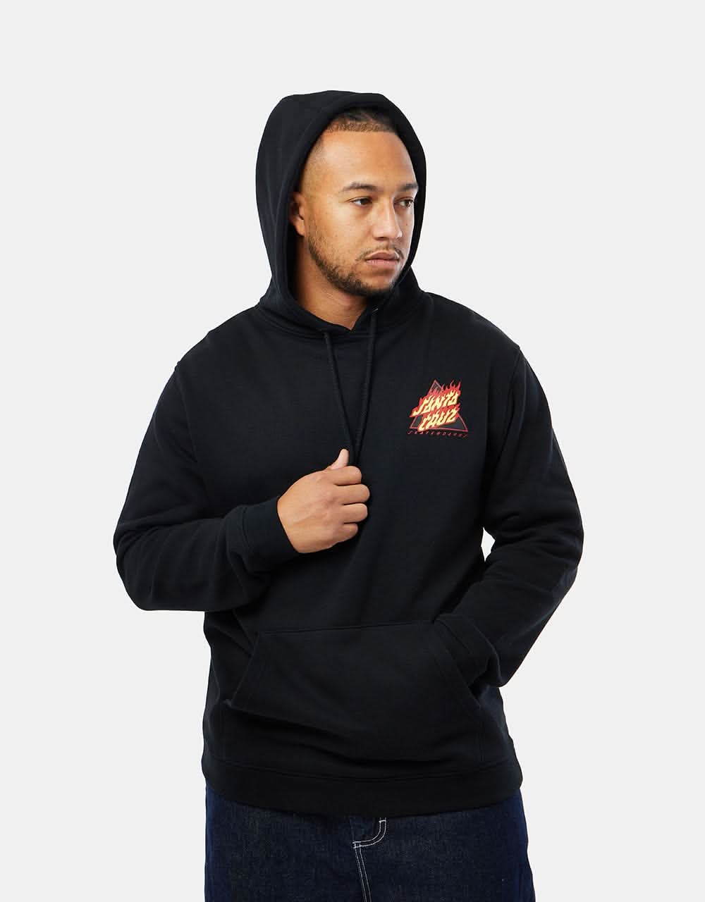 Santa Cruz Flamed Not A Dot Pullover Hoodie - Black