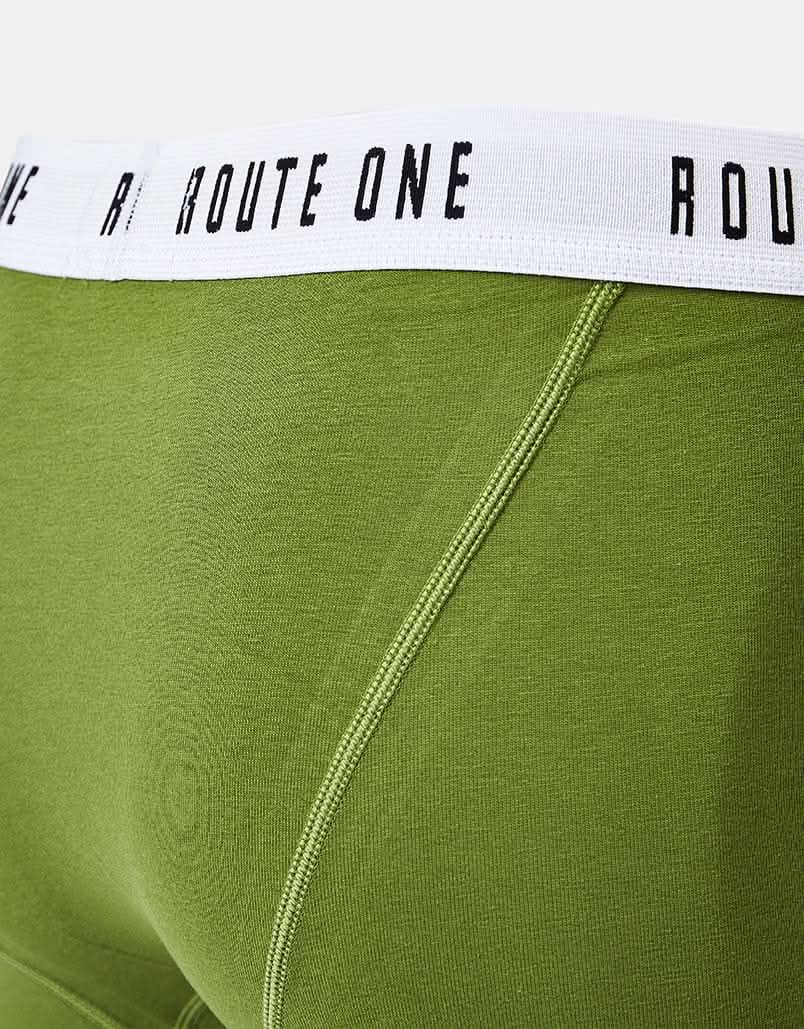 Route One Classic Boxer Shorts 2 Pack - Olive/Burnt Orange