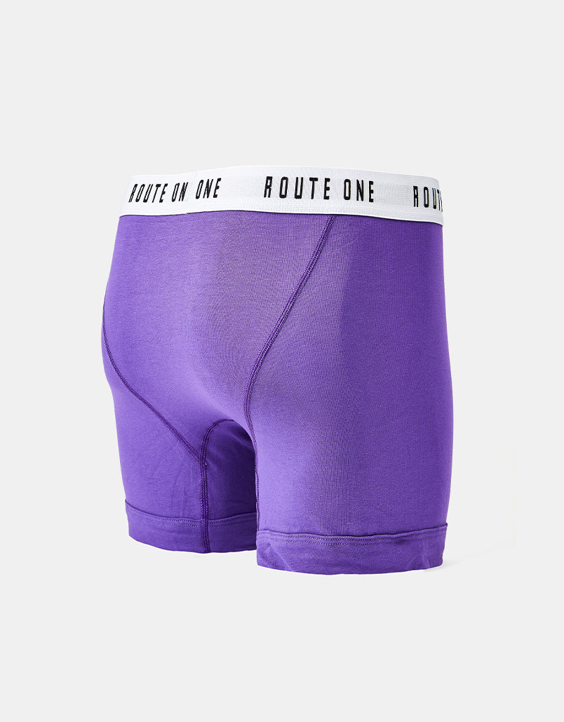 Route One Classic Boxer Shorts 2 Pack - Teal/Purple