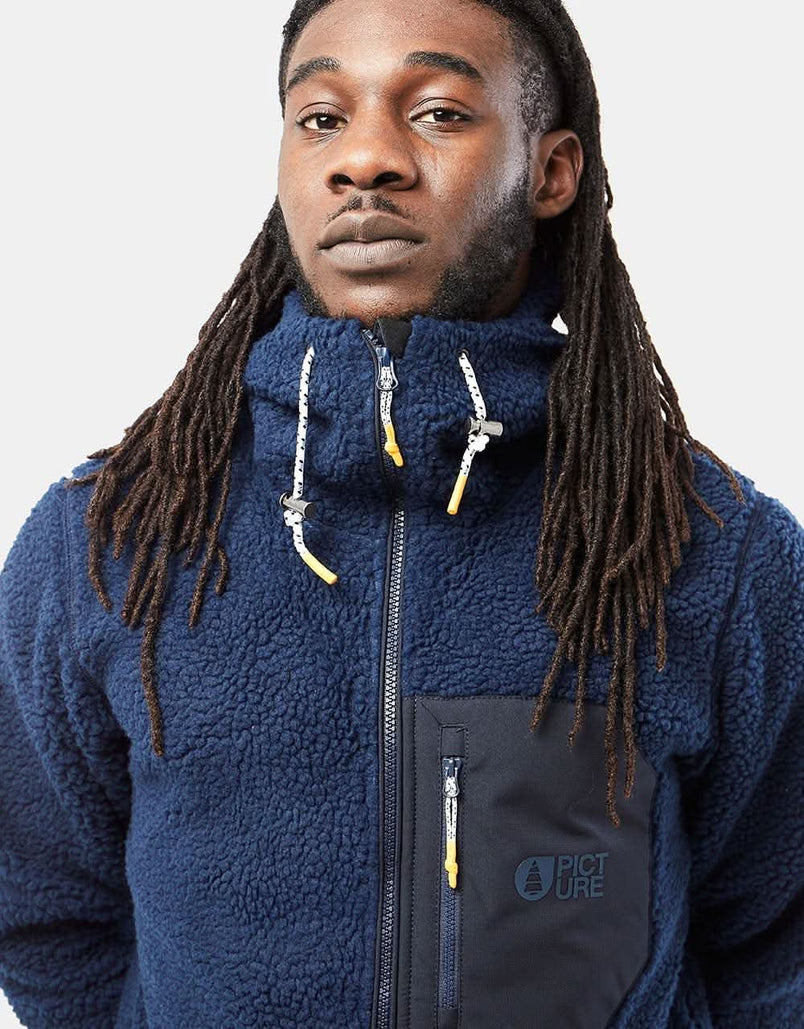 Picture Pemberton Zip Fleece Hood - Dark Blue – Route One