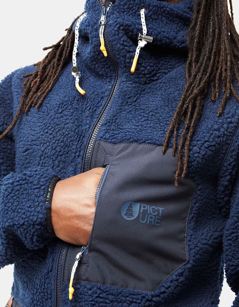 Picture Pemberton Zip Fleece Hood - Dark Blue