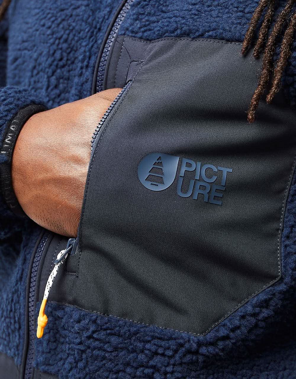 Picture Pemberton Zip Fleece Hood - Dark Blue
