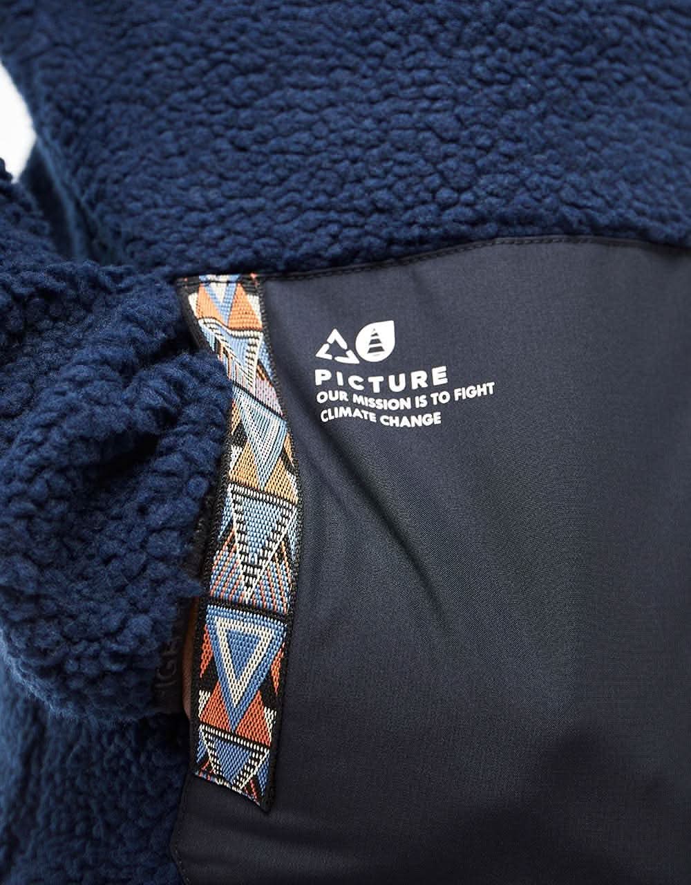 Picture Pemberton Zip Fleece Hood - Dark Blue