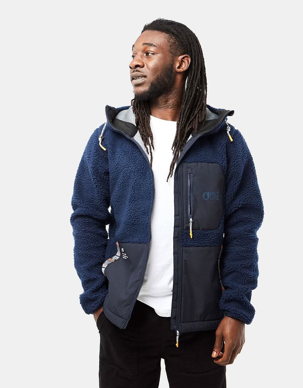 Picture Pemberton Zip Fleece Hood - Dark Blue