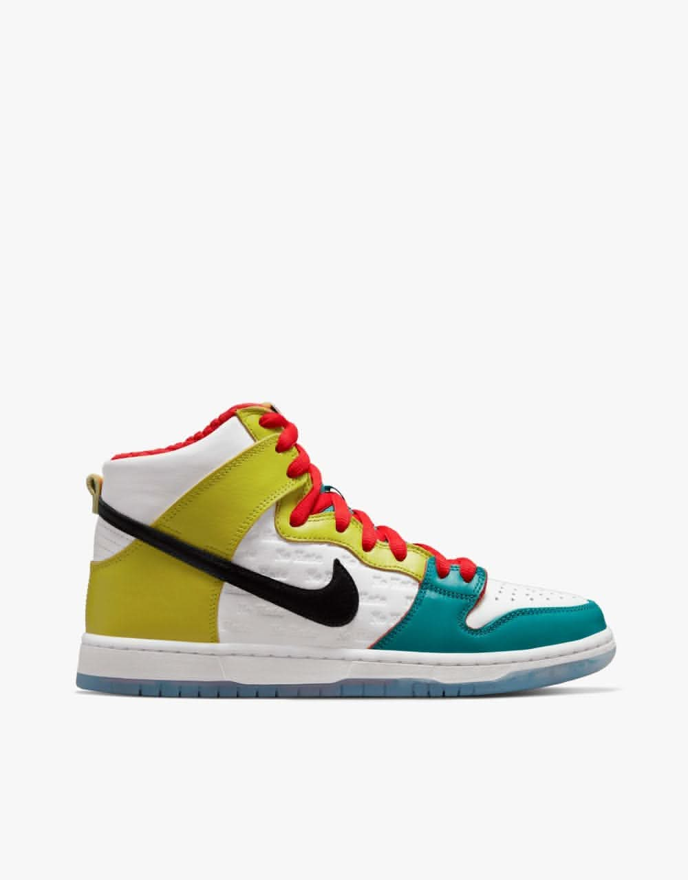 Nike SB 'froSkate' Dunk High Pro Skate Shoes - White/Metallic Gold-University Red