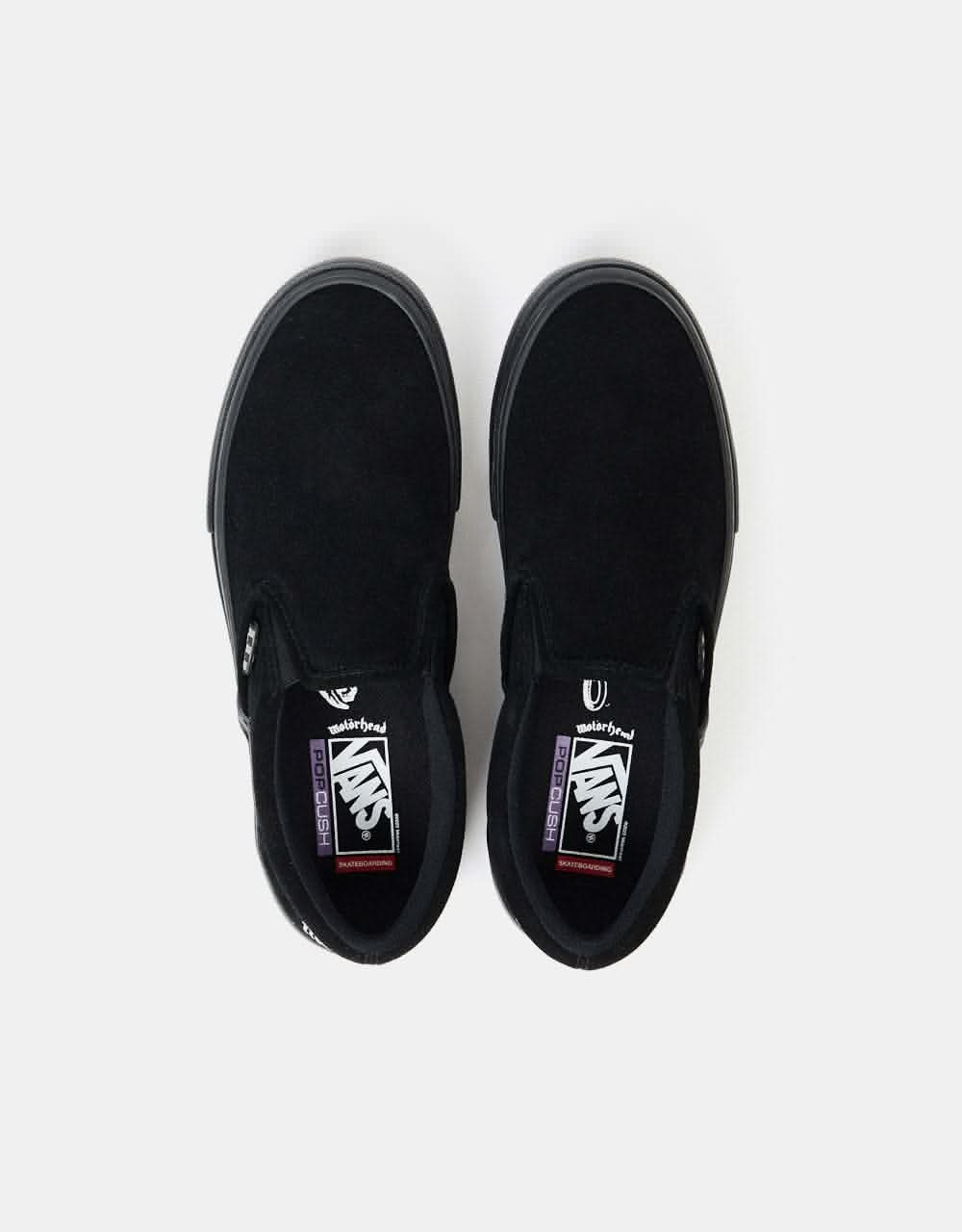 Vans Skate Slip-On Shoes - (Motorhead) Black/Black