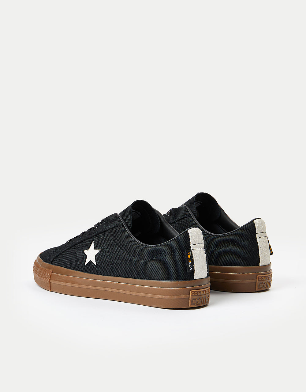 Converse One Star Pro Cordura Canvas Skate Shoes - Black/White/Dark Gum