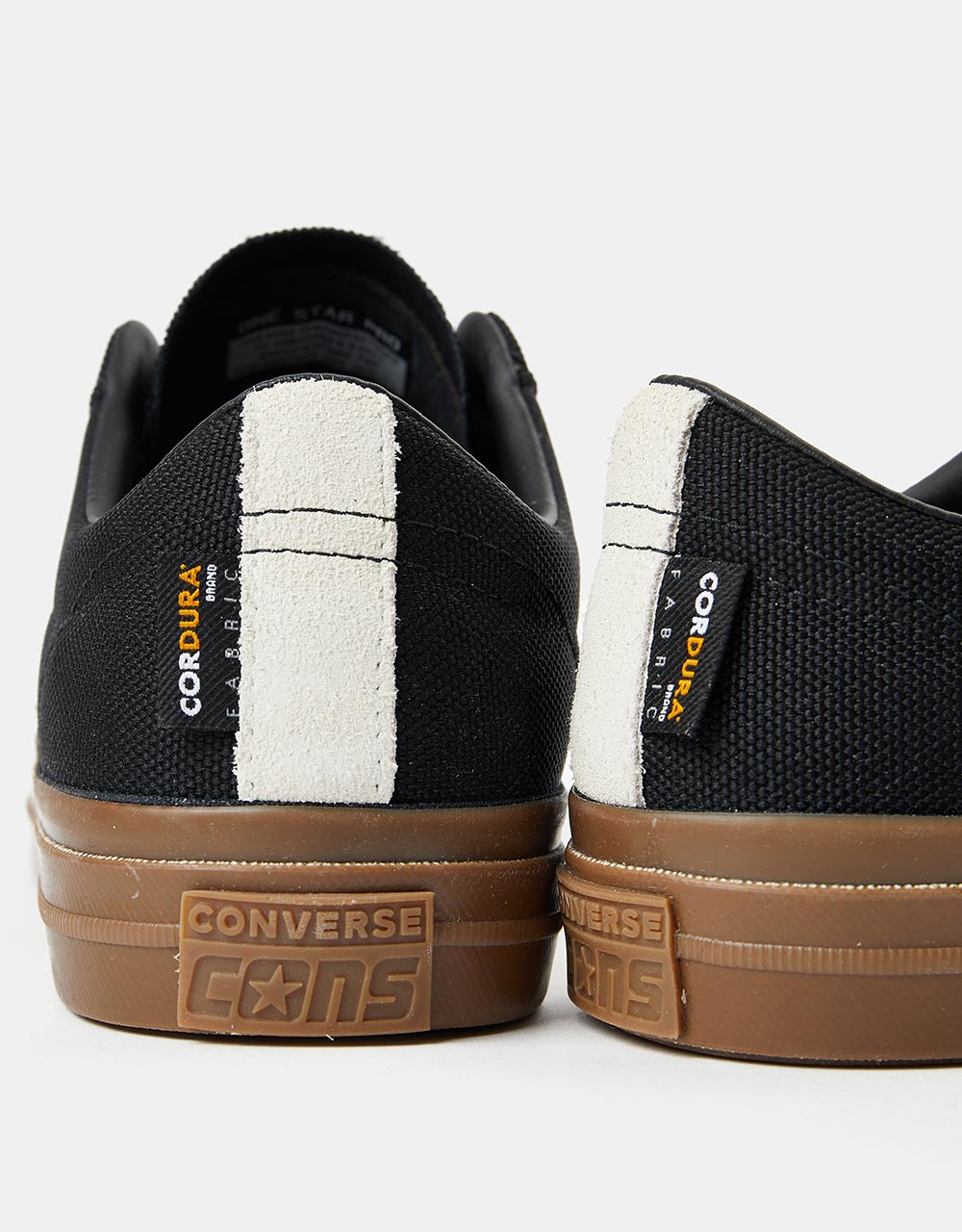 Converse One Star Pro Cordura Canvas Skate Shoes - Black/White/Dark Gum