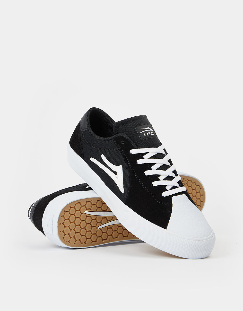 Lakai Flaco II Skate Shoes - Black/White Suede