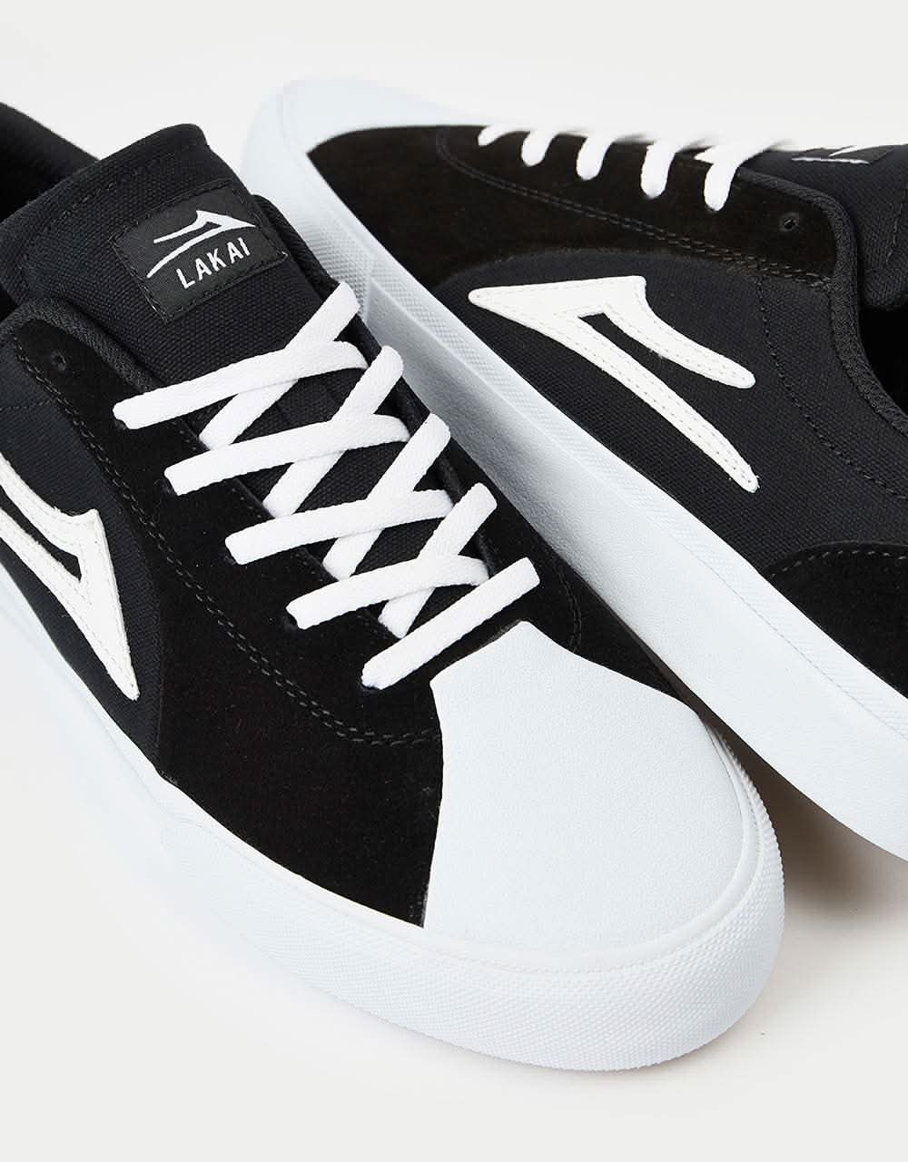 Lakai Flaco II Skate Shoes - Black/White Suede