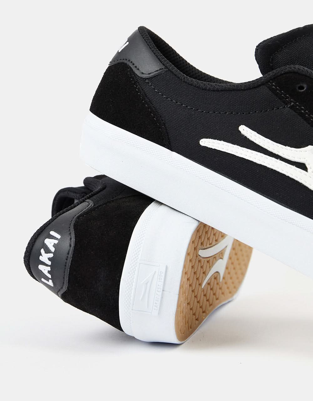 Lakai Flaco II Skate Shoes - Black/White Suede