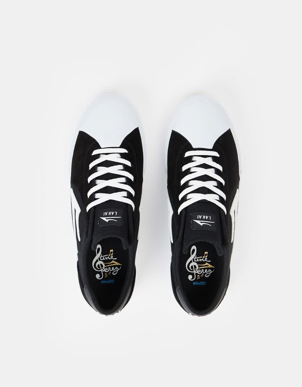 Lakai Flaco II Skate Shoes - Black/White Suede