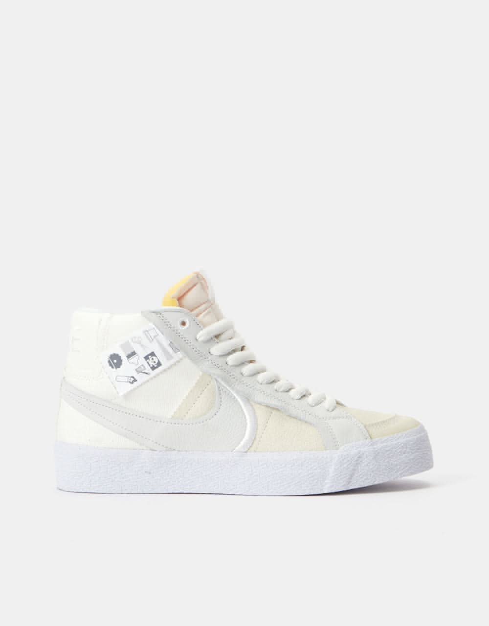 Nike SB Zoom Blazer Mid Premium Plus Skate Shoes - Summit White/Summit White