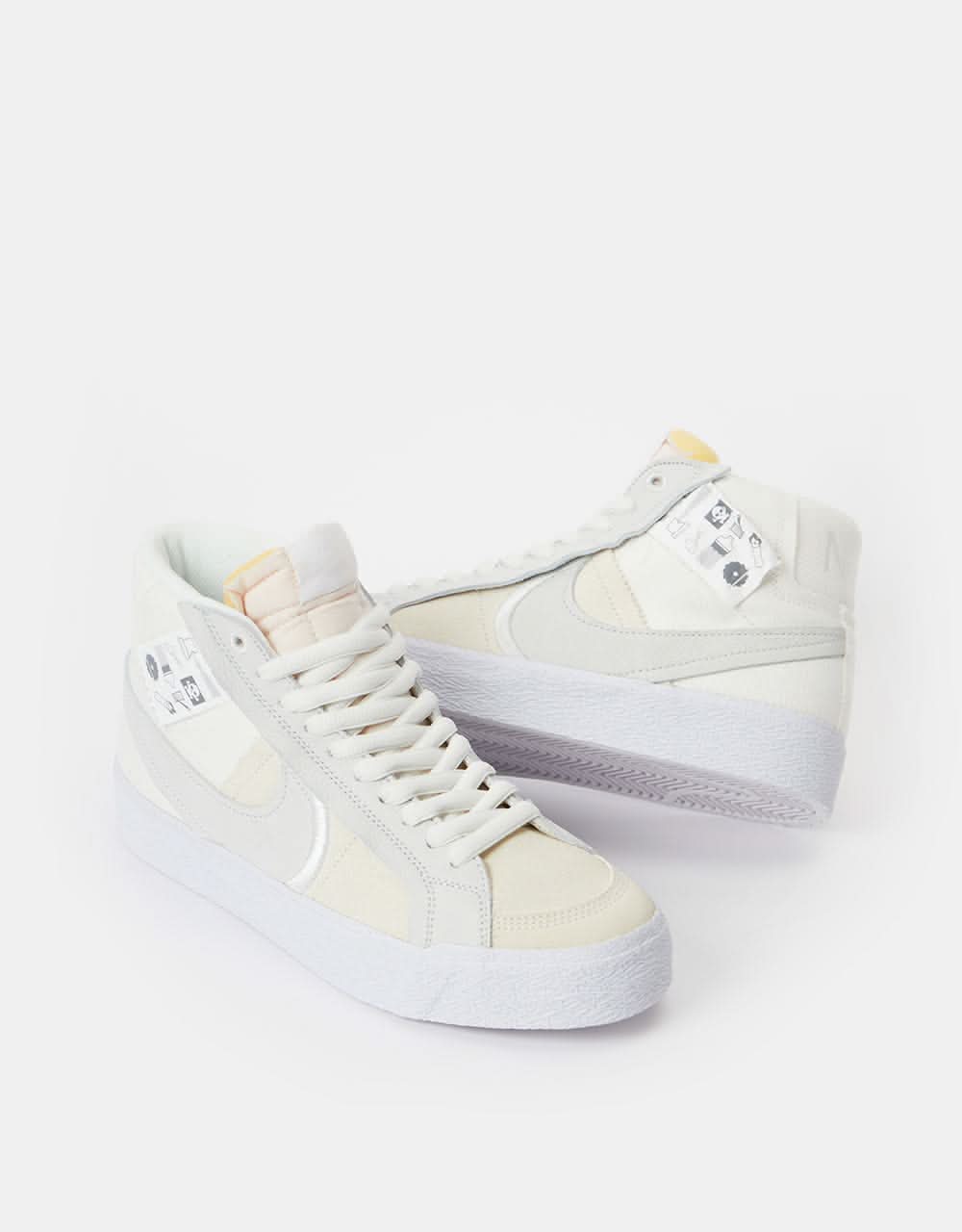 Nike SB Zoom Blazer Mid Premium Plus Skate Shoes - Summit White/Summit White