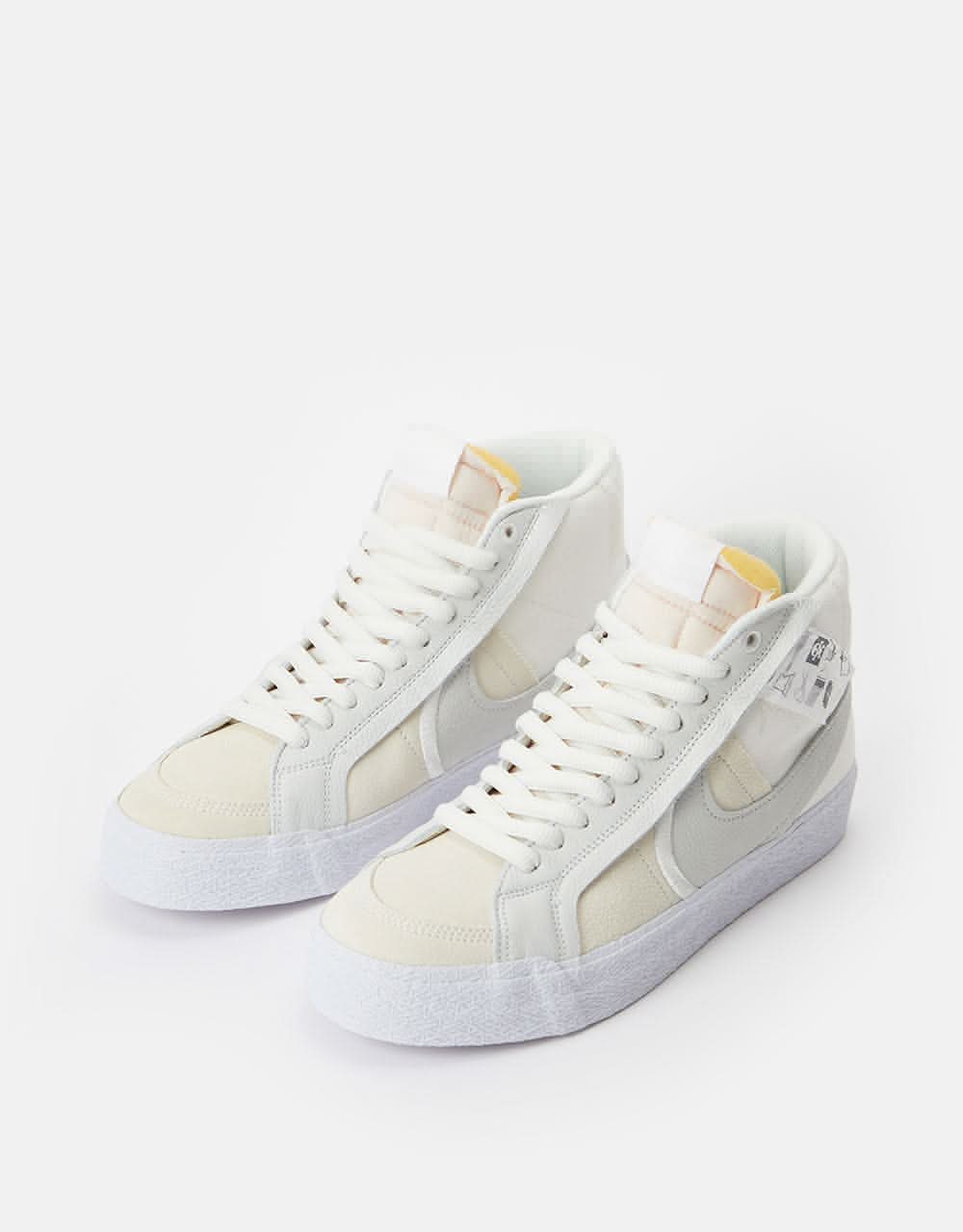 Nike SB Zoom Blazer Mid Premium Plus Skate Shoes - Summit White/Summit White