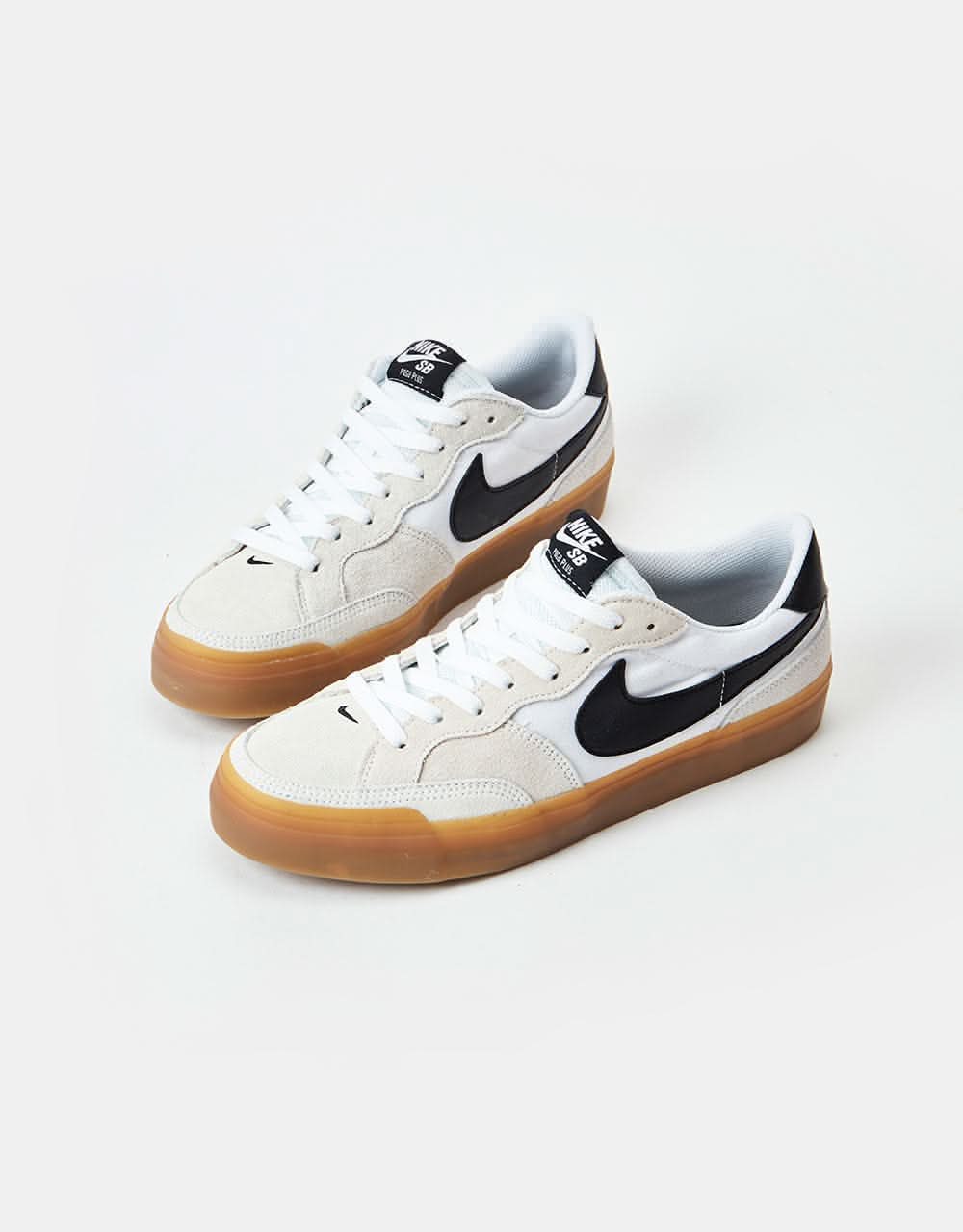 Nike SB Pogo Skate Shoes White Black White Gum Light Brown