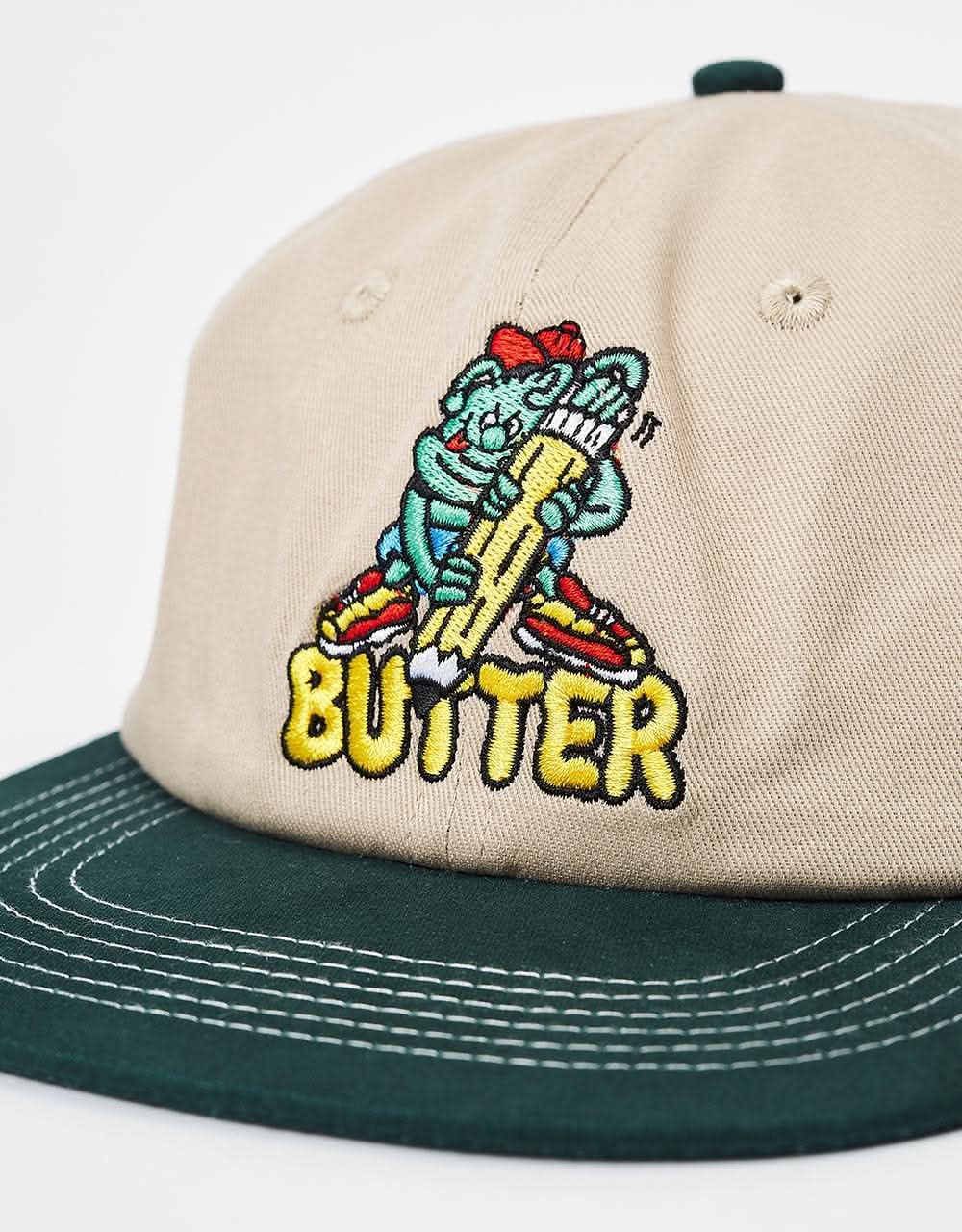 Butter Goods Martian 6 Panel Cap - Khaki / Forest