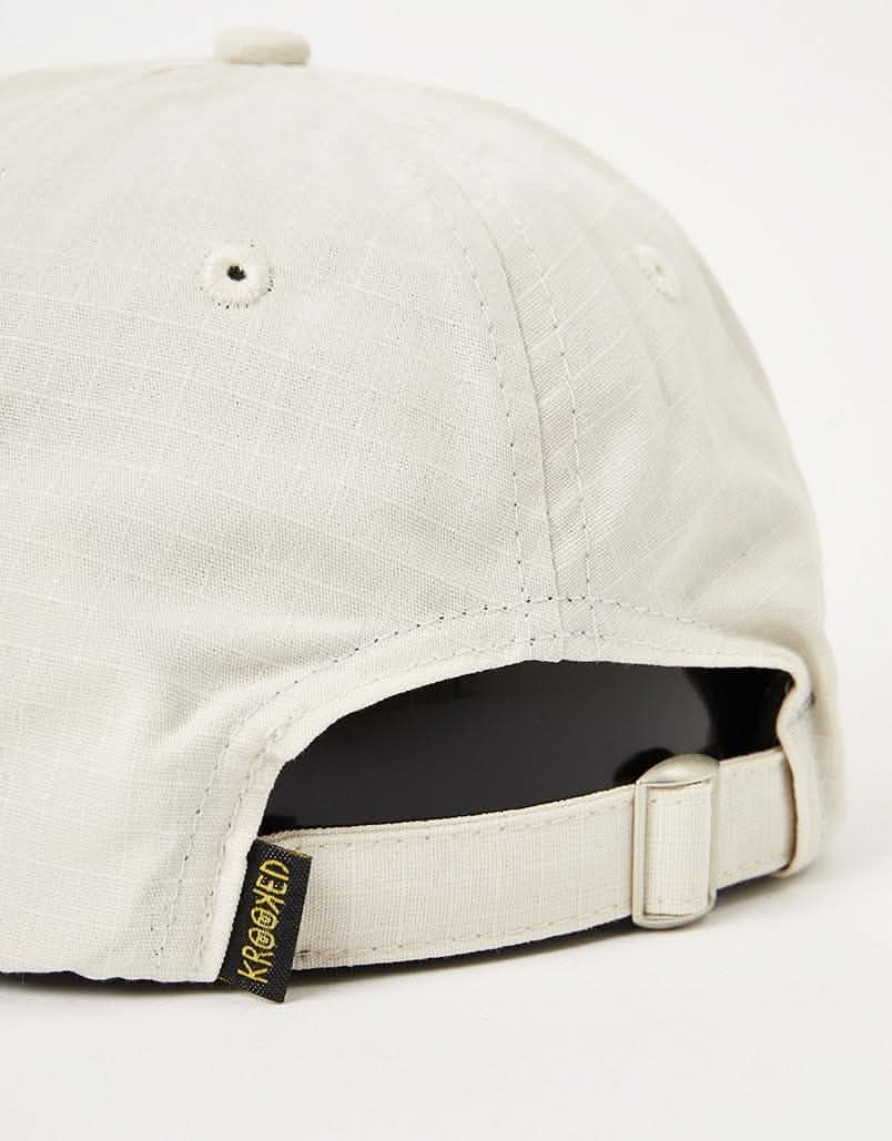 Krooked Moonsmile Script Strapback Cap - Natural/Black