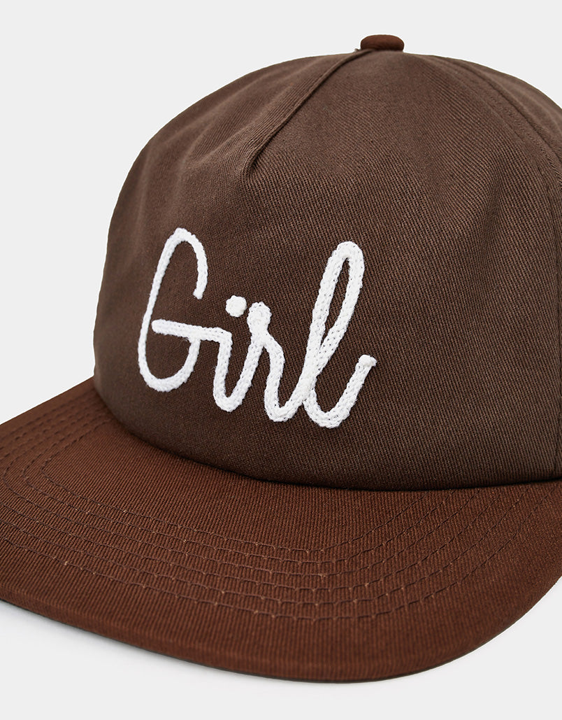 Girl Script Chain Snapback Cap - Chocolate