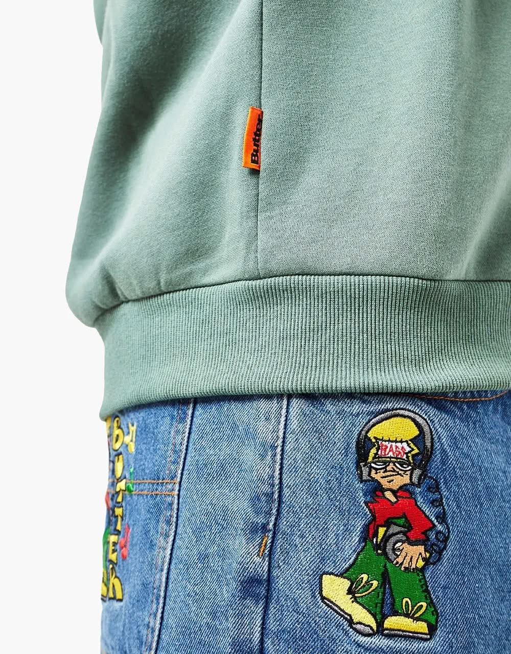 Butter Goods Chenille Logo Crewneck Spruce