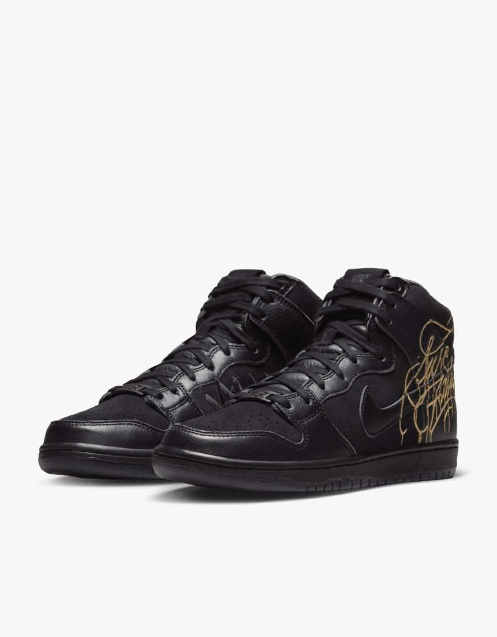 Nike SB 'Faust' Dunk High Pro QS Skate Shoes - Black/Black