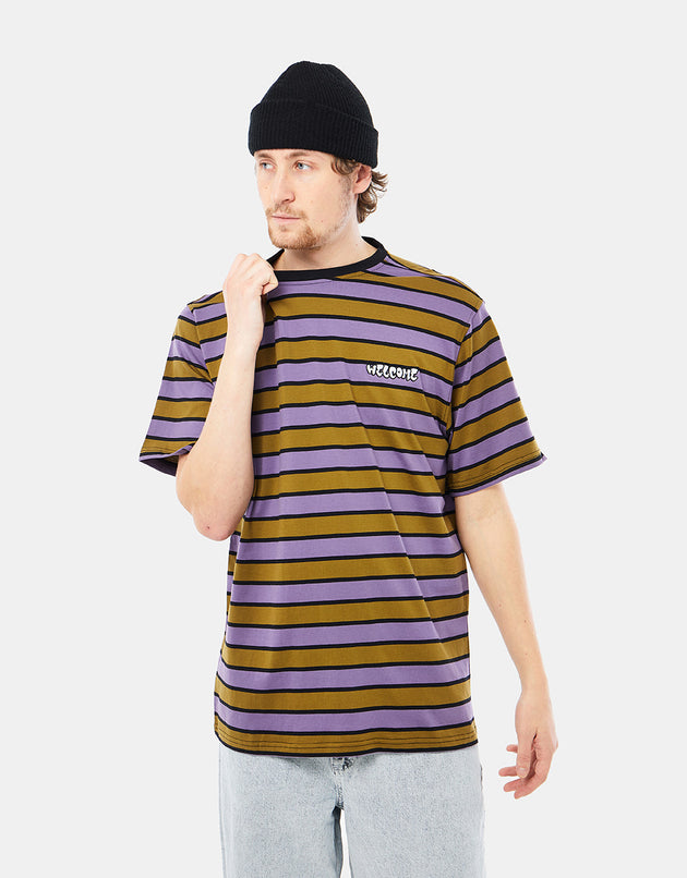 Welcome Cooper Stripe Knit T-Shirt - Olive