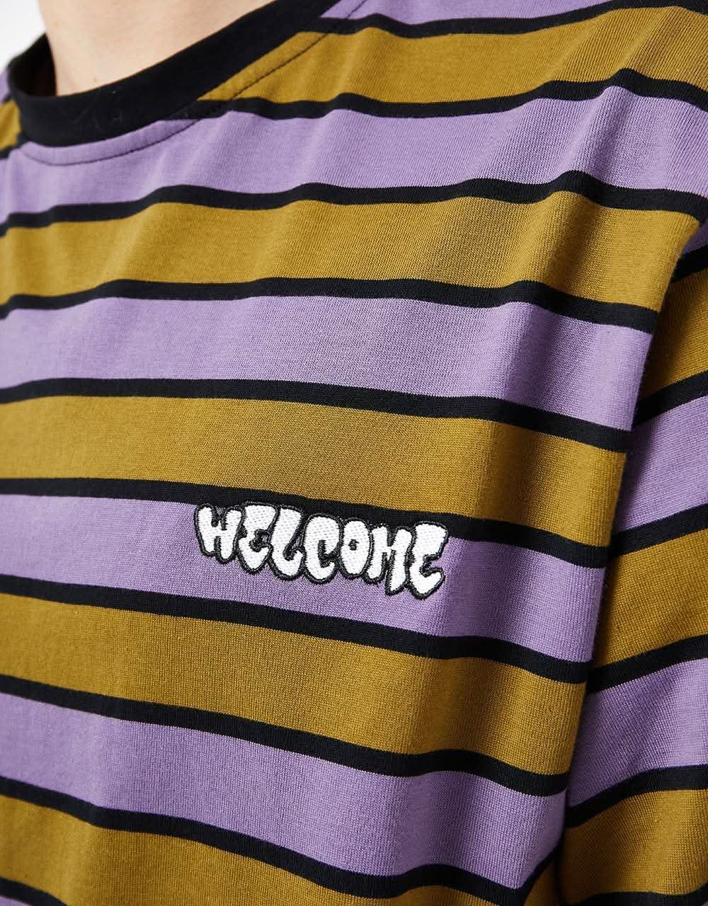 Welcome Cooper Stripe Knit T-Shirt - Olive