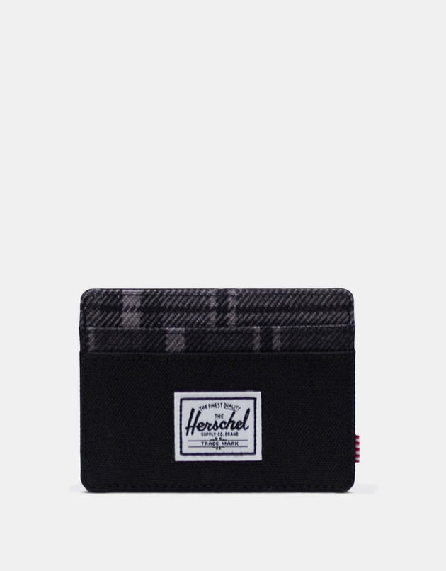 Herschel Supply Co. Charlie RFID Card Holder - Black/Grayscale Plaid