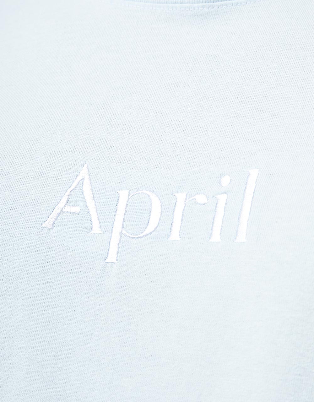 April Logo Embroidery T-Shirt - Light Blue