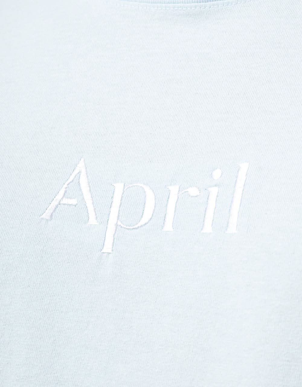 April Logo Embroidery T-Shirt - Light Blue