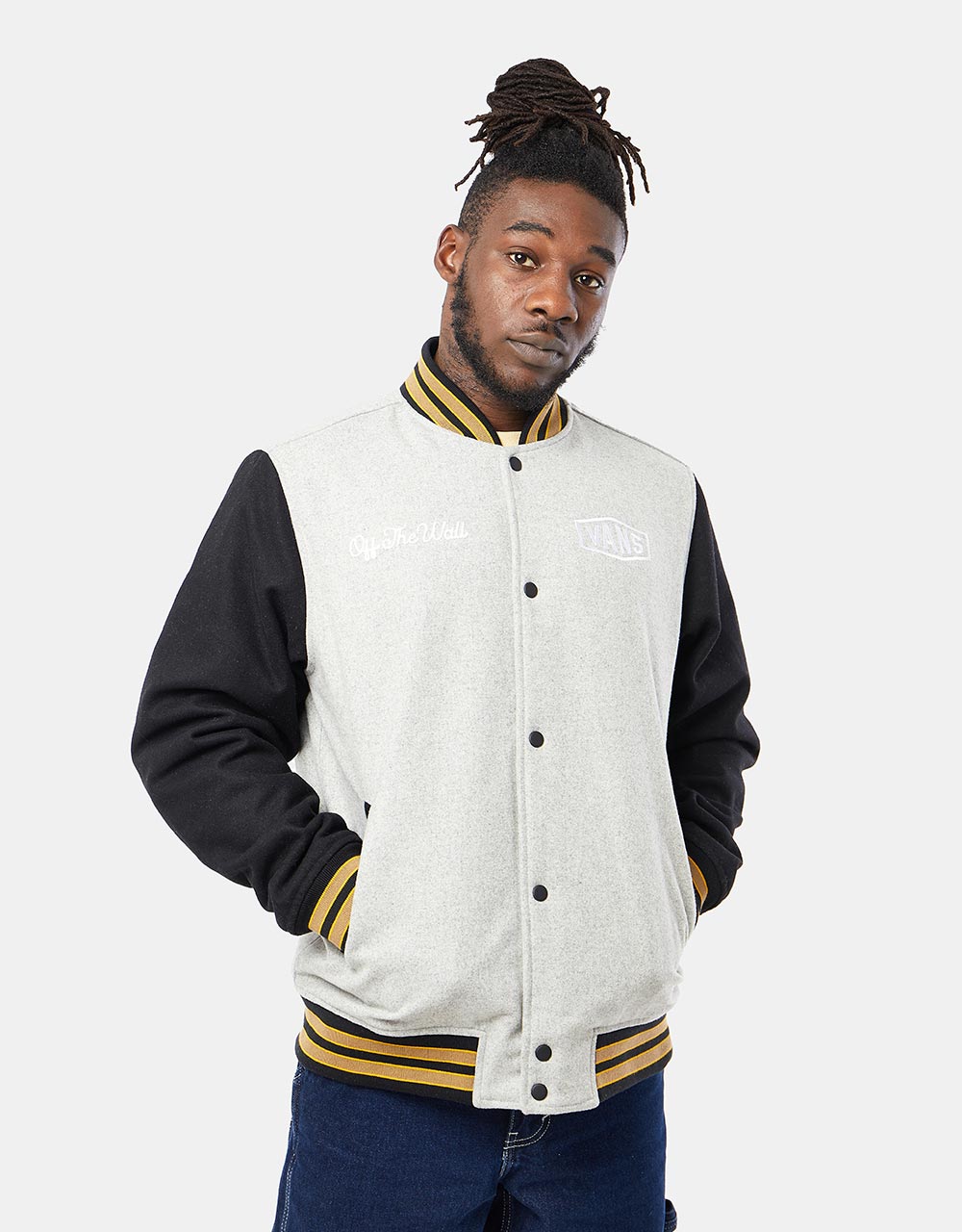 Vans Checkerboard Research Varsity Jacket - Charcoal Heather