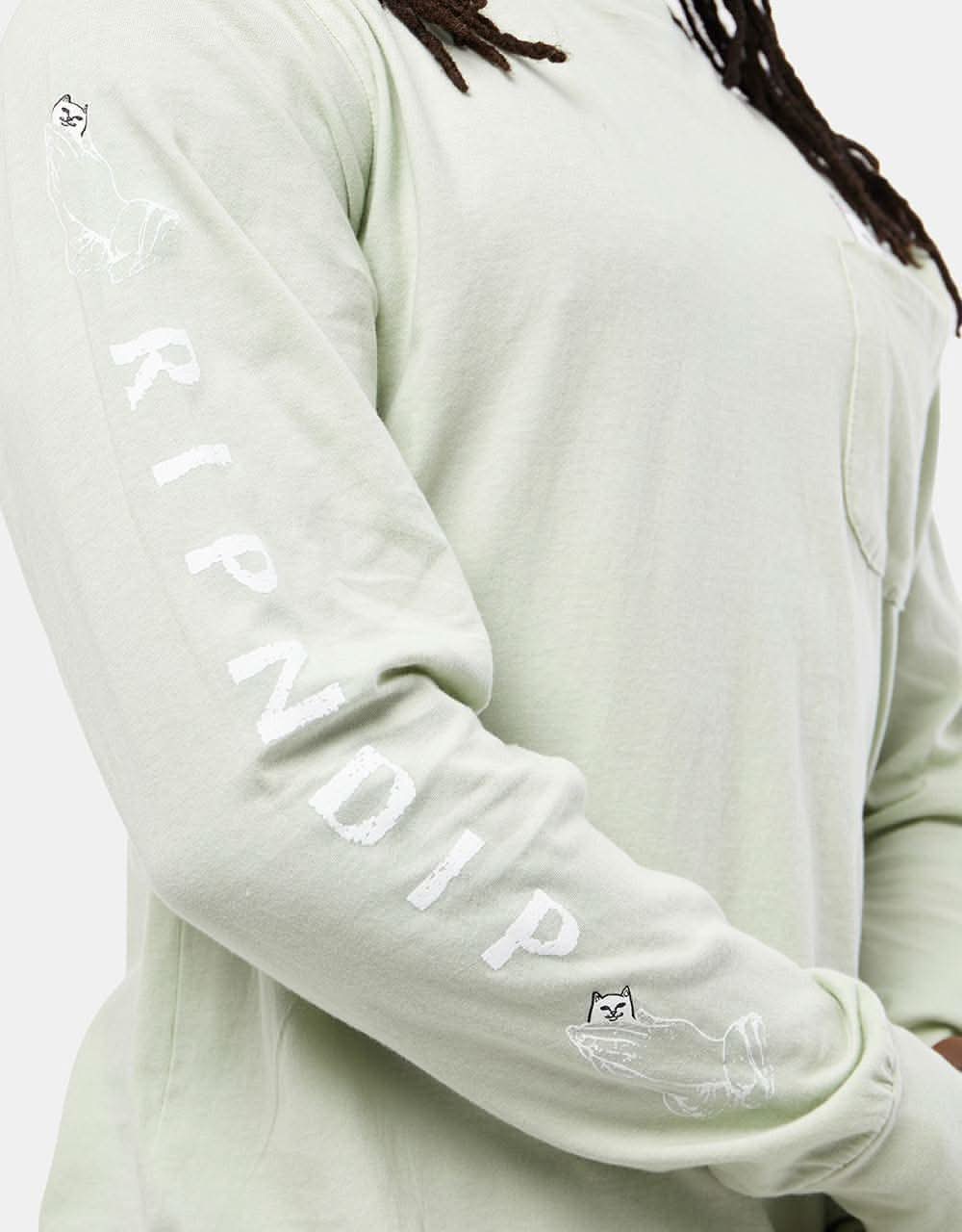 RIPNDIP Lord Nermal Pocket L/S T-Shirt - Sage