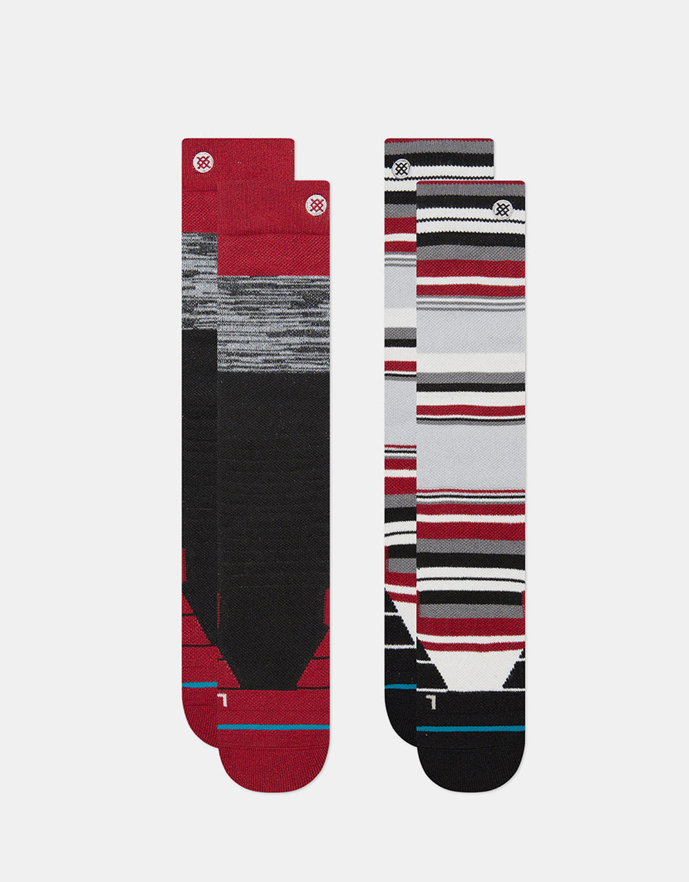 Stance Blocked 2 Pack Snowboard Socks - Red