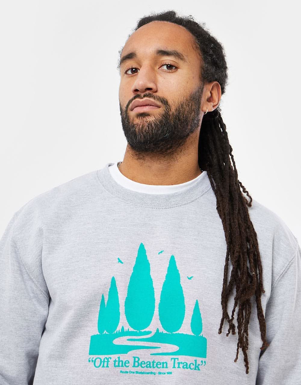 Route One Off The Beaten Track Sweatshirt - Heather Grey