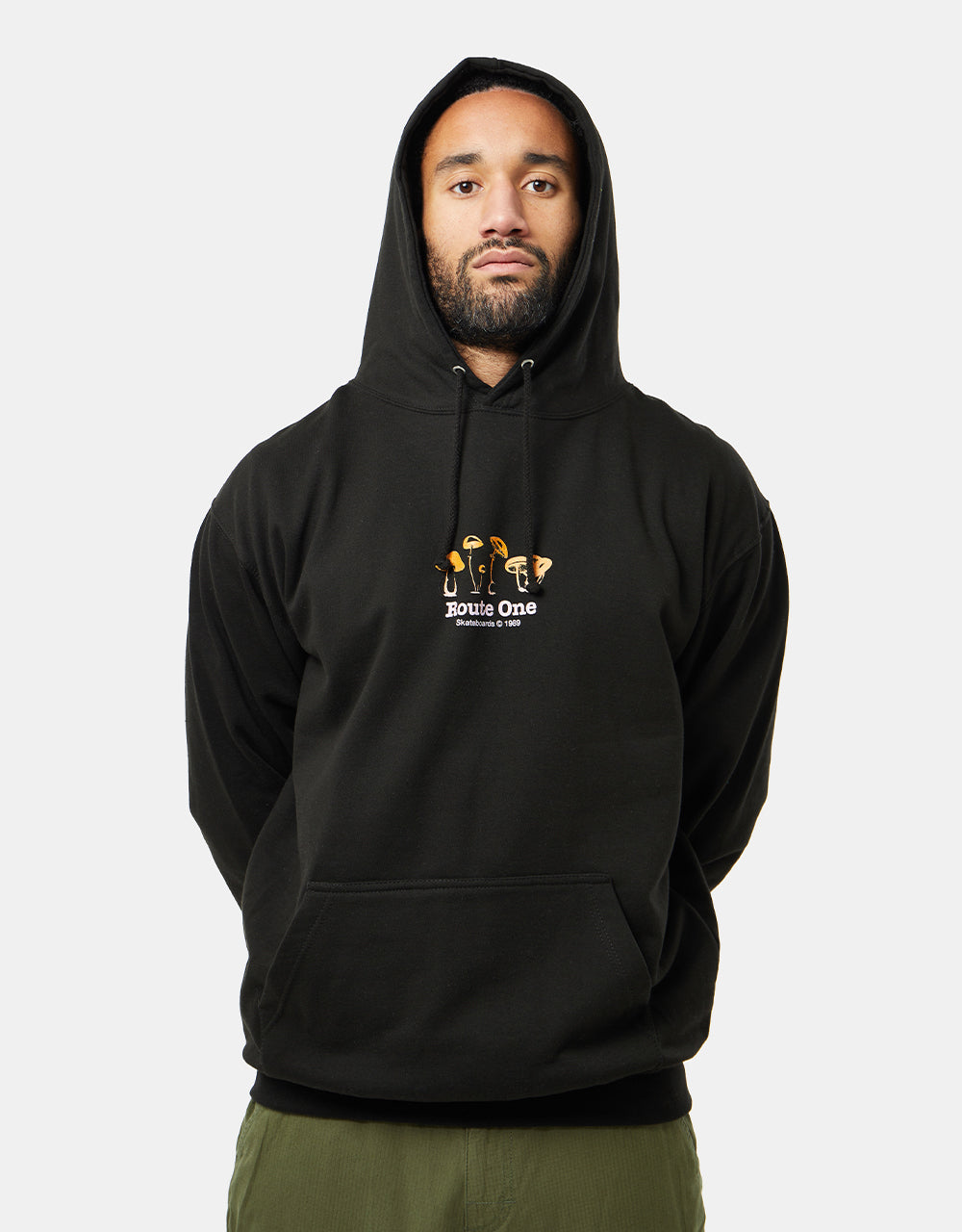 Route One Poisonous Mushrooms Pullover Hoodie - Black