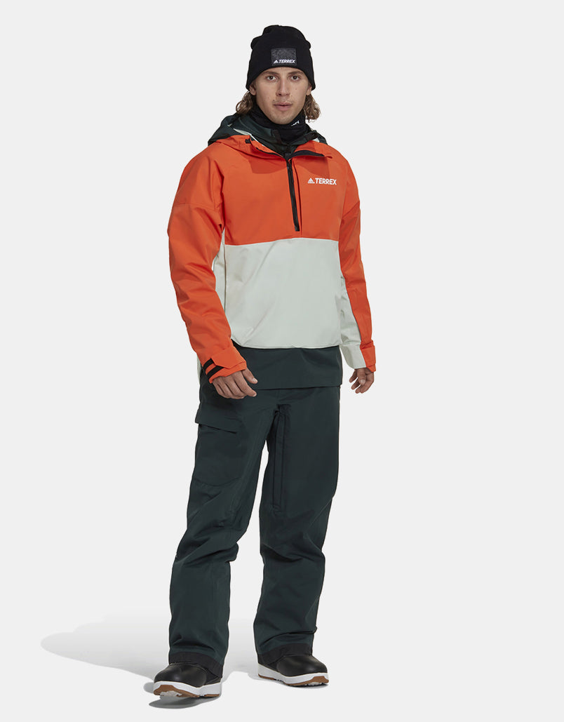 adidas Terrex 2L Anorak 2023 Snowboard Jacket - Semi Impact Orange/Shadow Green/Lineen Green