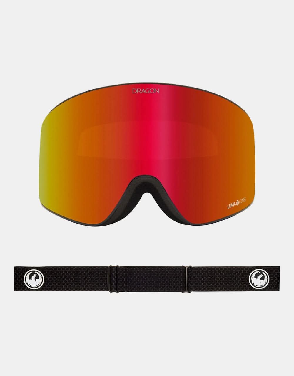Dragon PXV Snowboard Goggles - Split/LUMALENS® Red Ion
