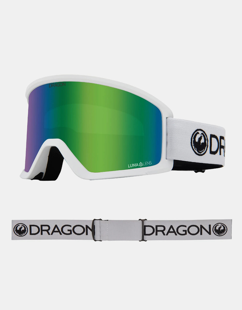 Dragon DX3 OTG Snowboard Goggles - White/LUMALENS® Green Ion