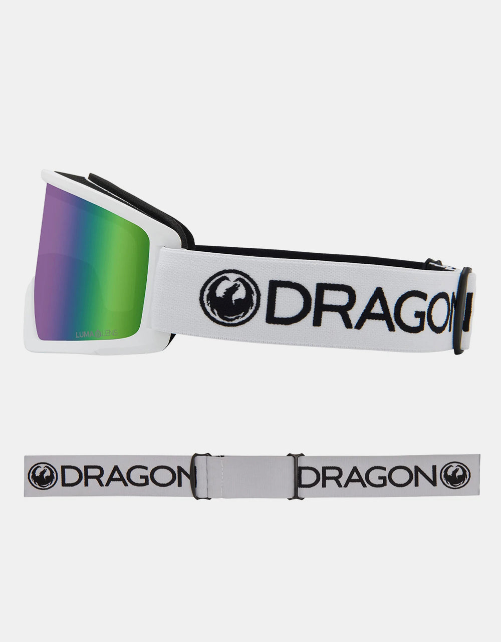 Dragon DX3 OTG Snowboard Goggles - White/LUMALENS® Green Ion