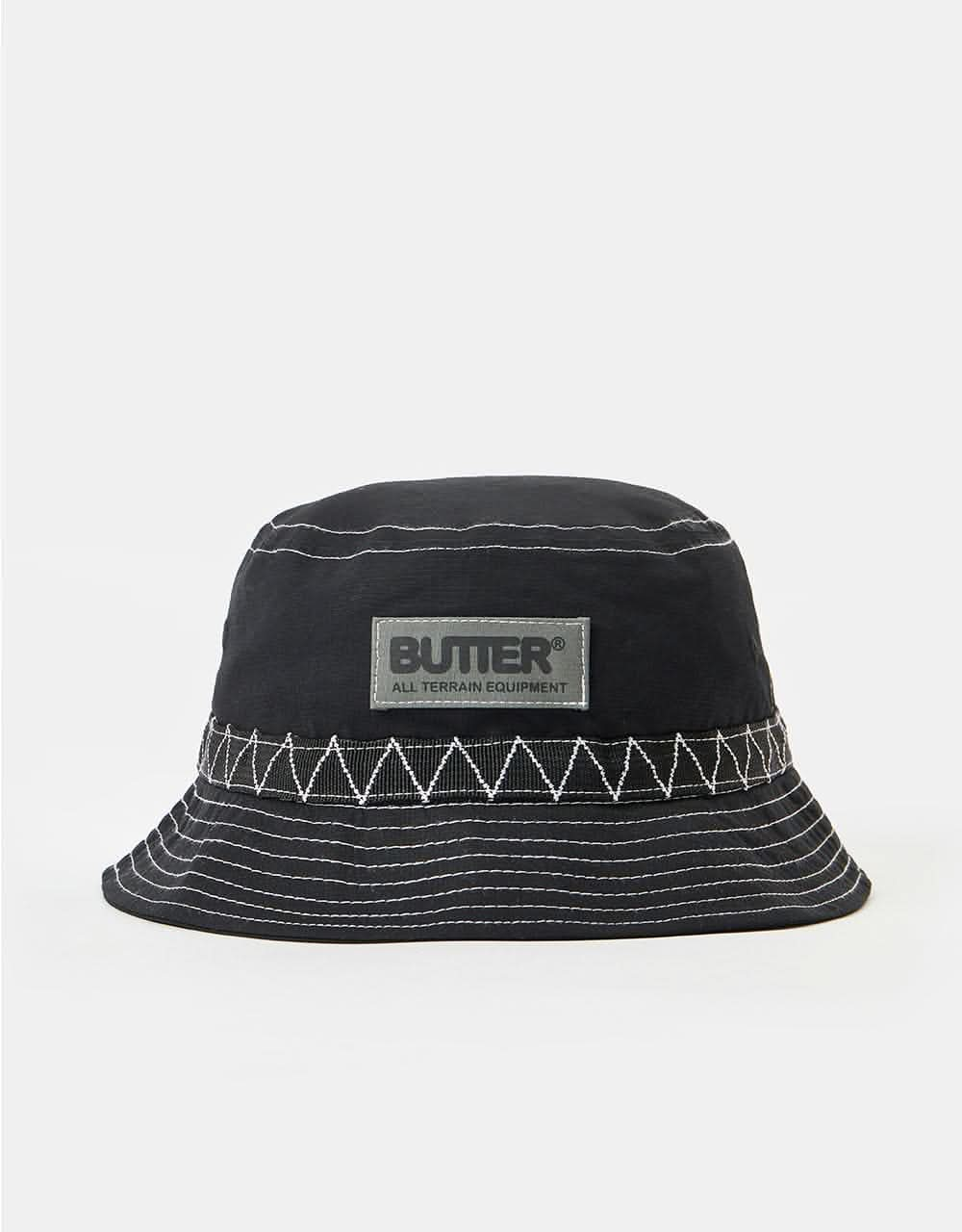 Butter Goods Terrain Contrast Stitch Bucket Hat - Black