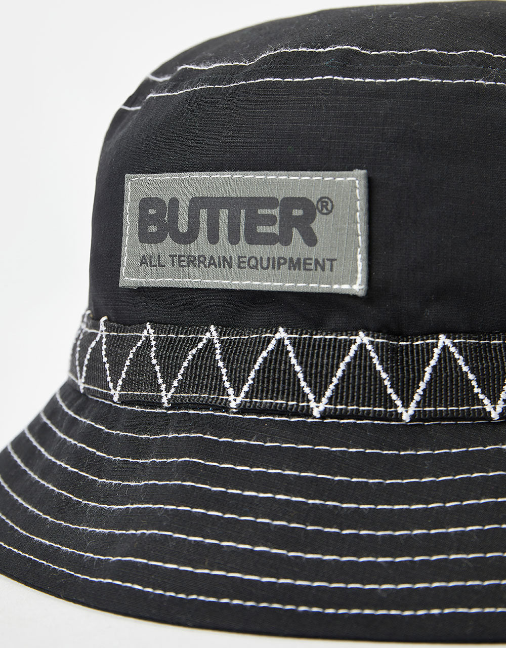 Butter Goods Terrain Contrast Stitch Bucket Hat - Black