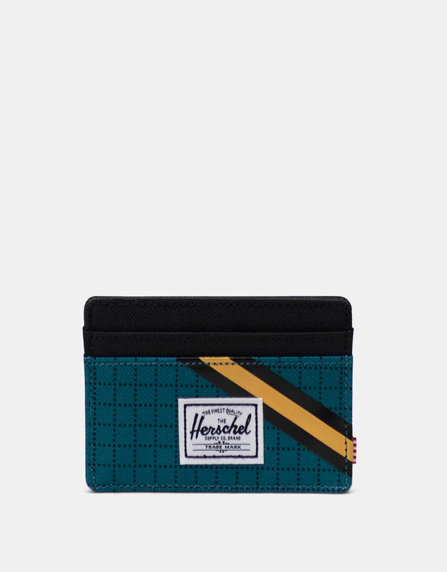 Herschel Supply Co. Charlie RFID Wallet - Harbour Blue Grid/Black/Amber Yellow
